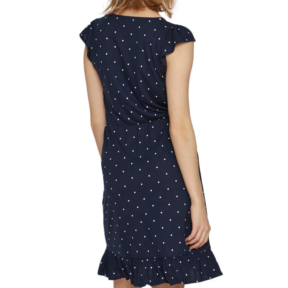 Vila Robe Marine/Pois à volants Femme Vila Mooney