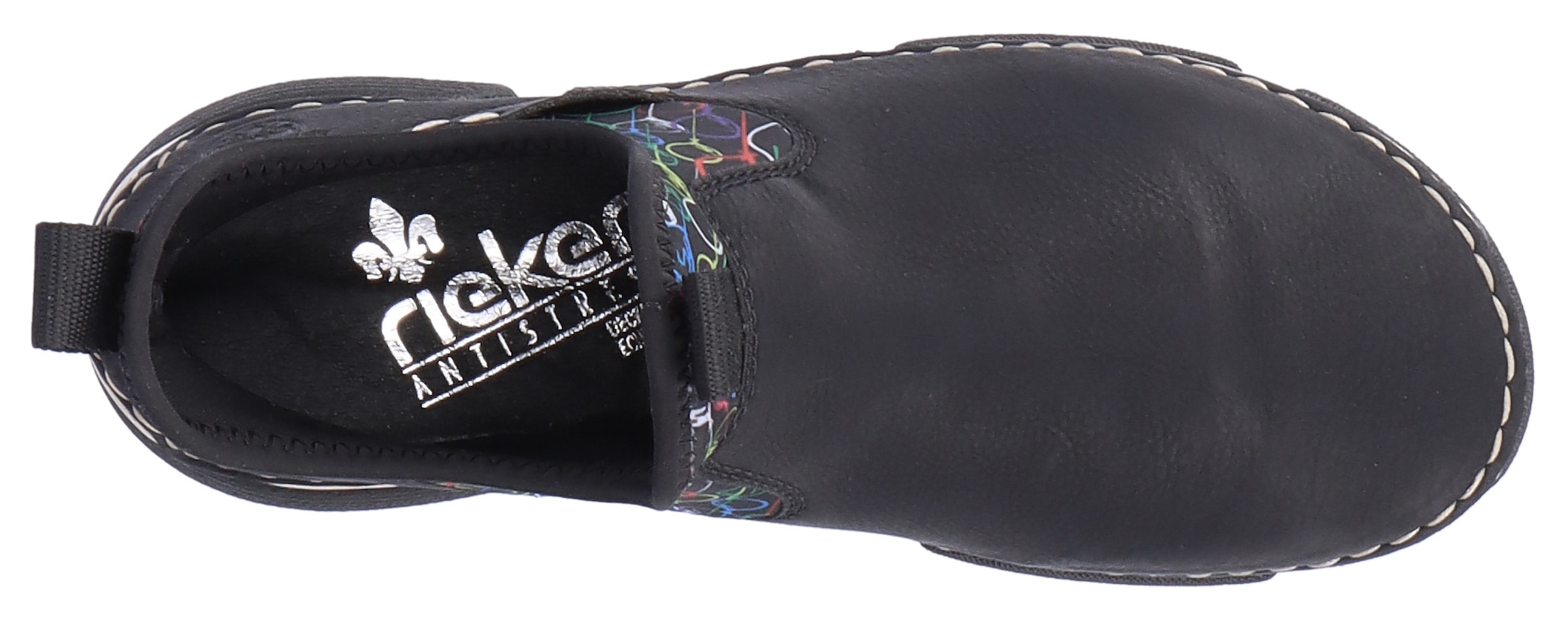 Rieker Schlupfboots  mit buntem Aufdruck