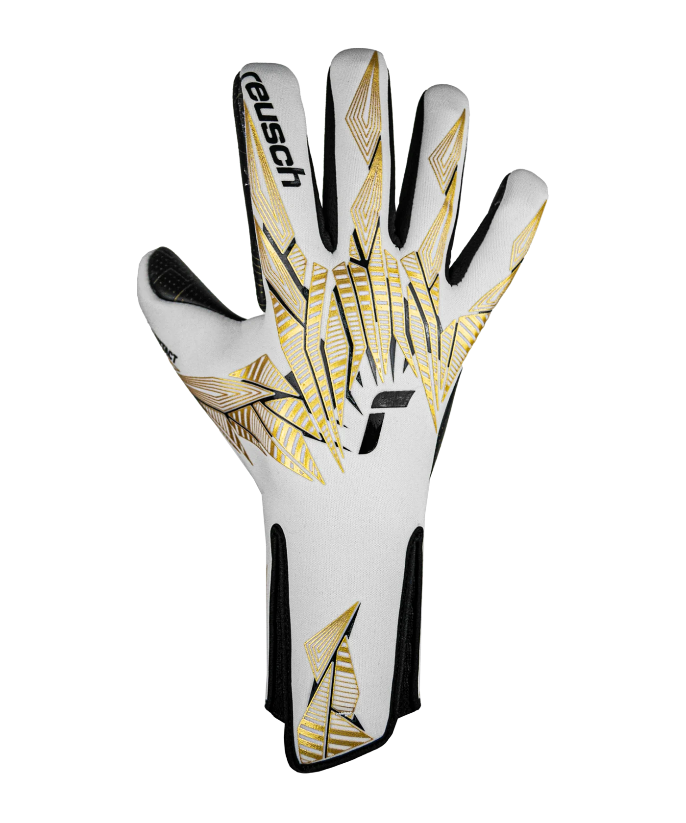 Reusch Pure Contact Gold X GluePrint Strapless TW-Handschuhe Weiss Gold Schwarz F1131