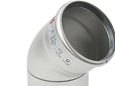 Blücher bøjn.45.0gr.160mm - m.O-ring. AISI 316L.Syrefast stål