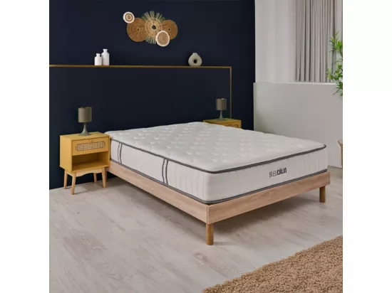 Matelas 140 x 190 cm ressorts ensachés et mousse viscoélastique - épaisseur 23cm - Confort Ferme - IDEAL