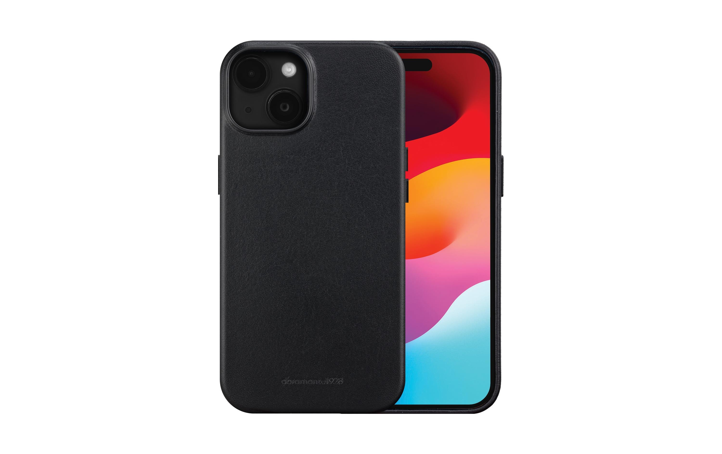 Book Cover Roskilde iPhone 15 SchwarzSchutzhülle aus Leder mit MagSafe-Funktion für das Apple iPhone 15
