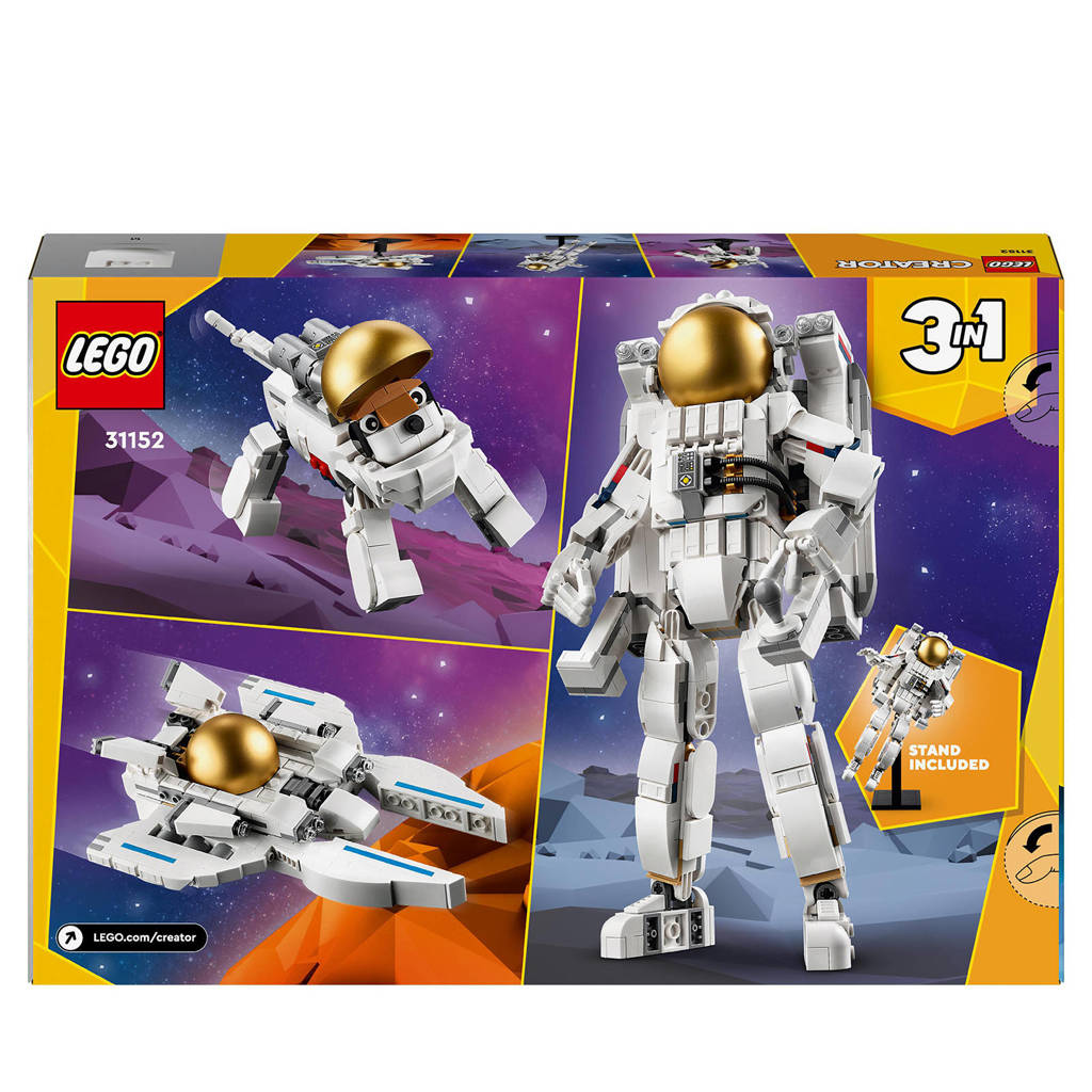 Heel Leuk3-in-1 Ruimtevaarder Set met Speelgoed Hond en Ruimteschip plus Astronaut 31152