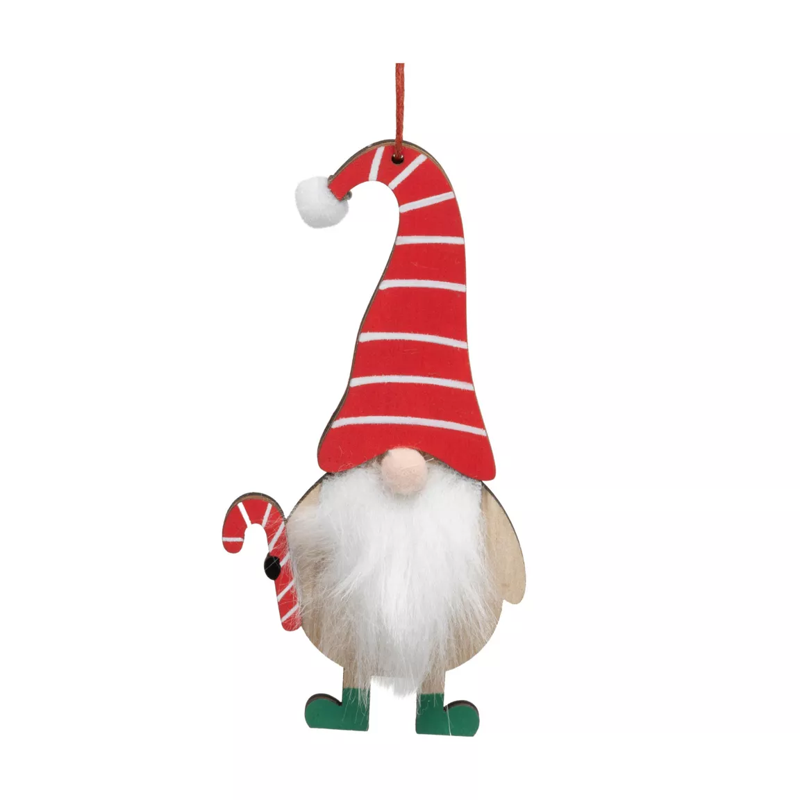 Lutin de Noël à suspendre (H13 cm) Sucre d'orge coloré
