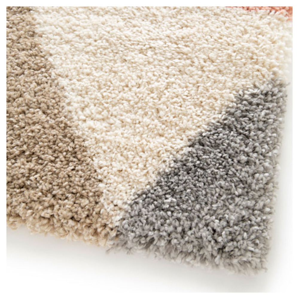 Tapis doux à poils longs - eden - triangles multicolore - 120 x 170 cm