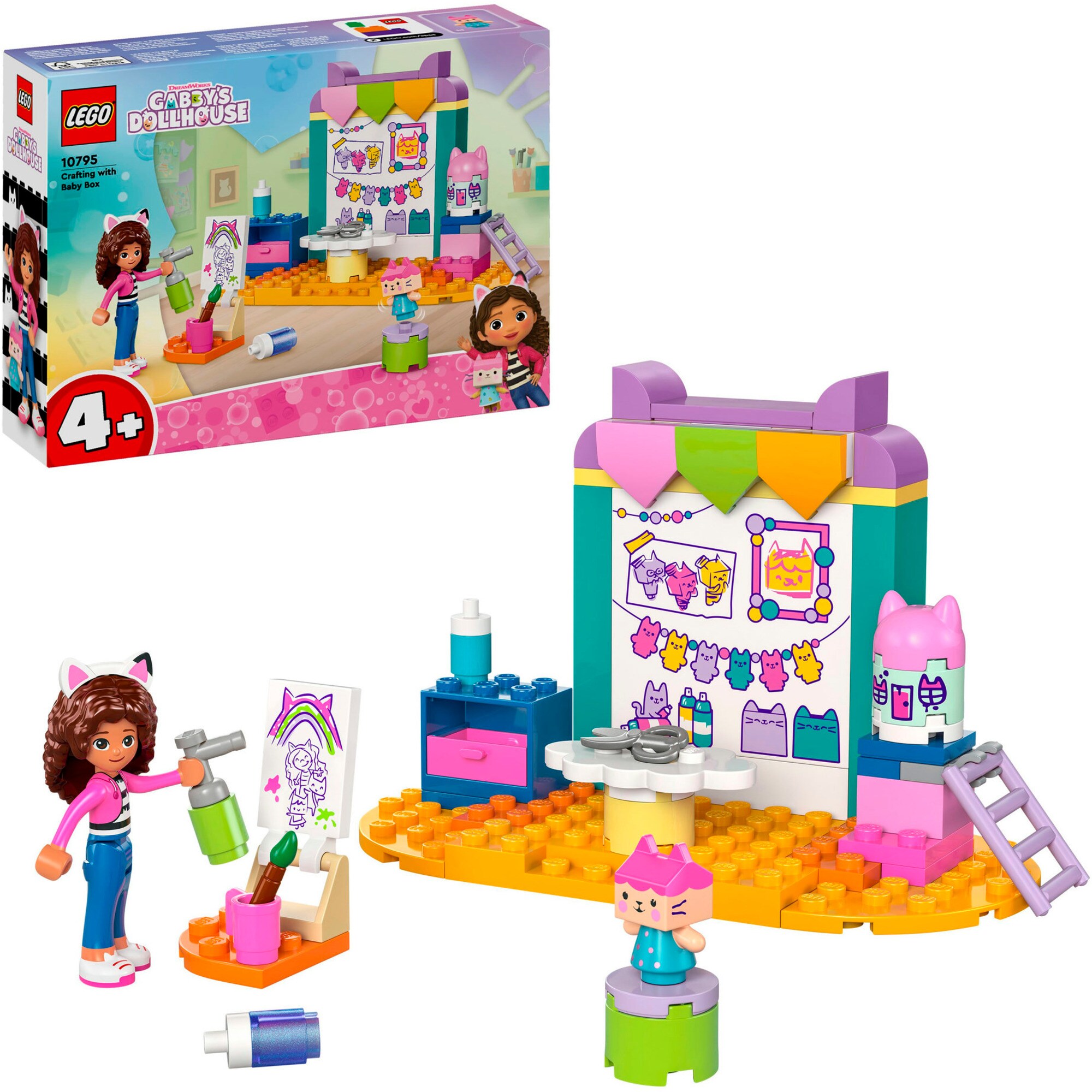 LEGO Konstruktionsspielzeug Gabby's Dollhouse Bastelspaß mit Baby Box