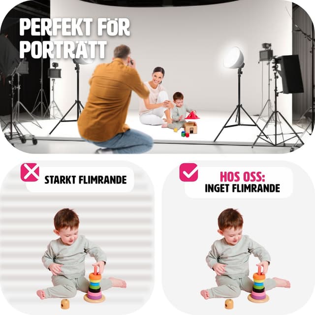 2 fotolys til digital og analog fotografering med pærer