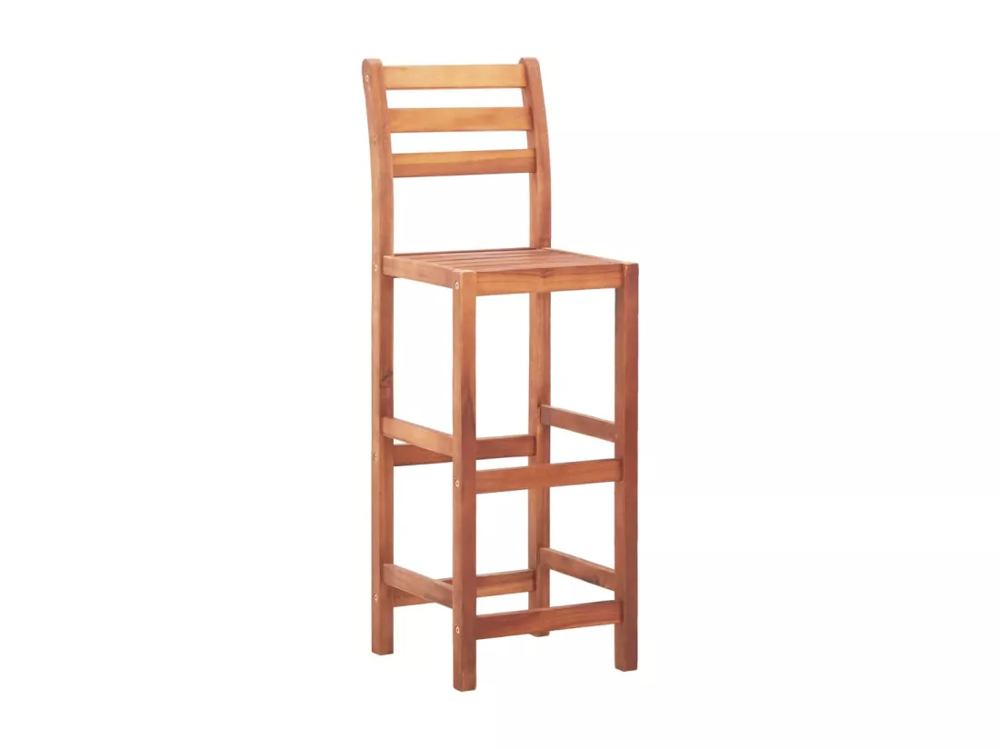 Chaises de bar lot de 4 bois d'acacia solide