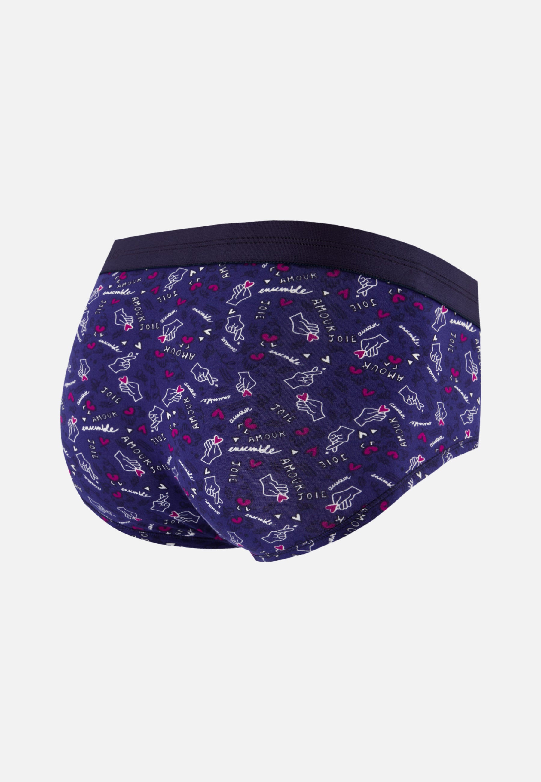 Slip en coton-Terrible Imprimé Gufi Acier Betterave