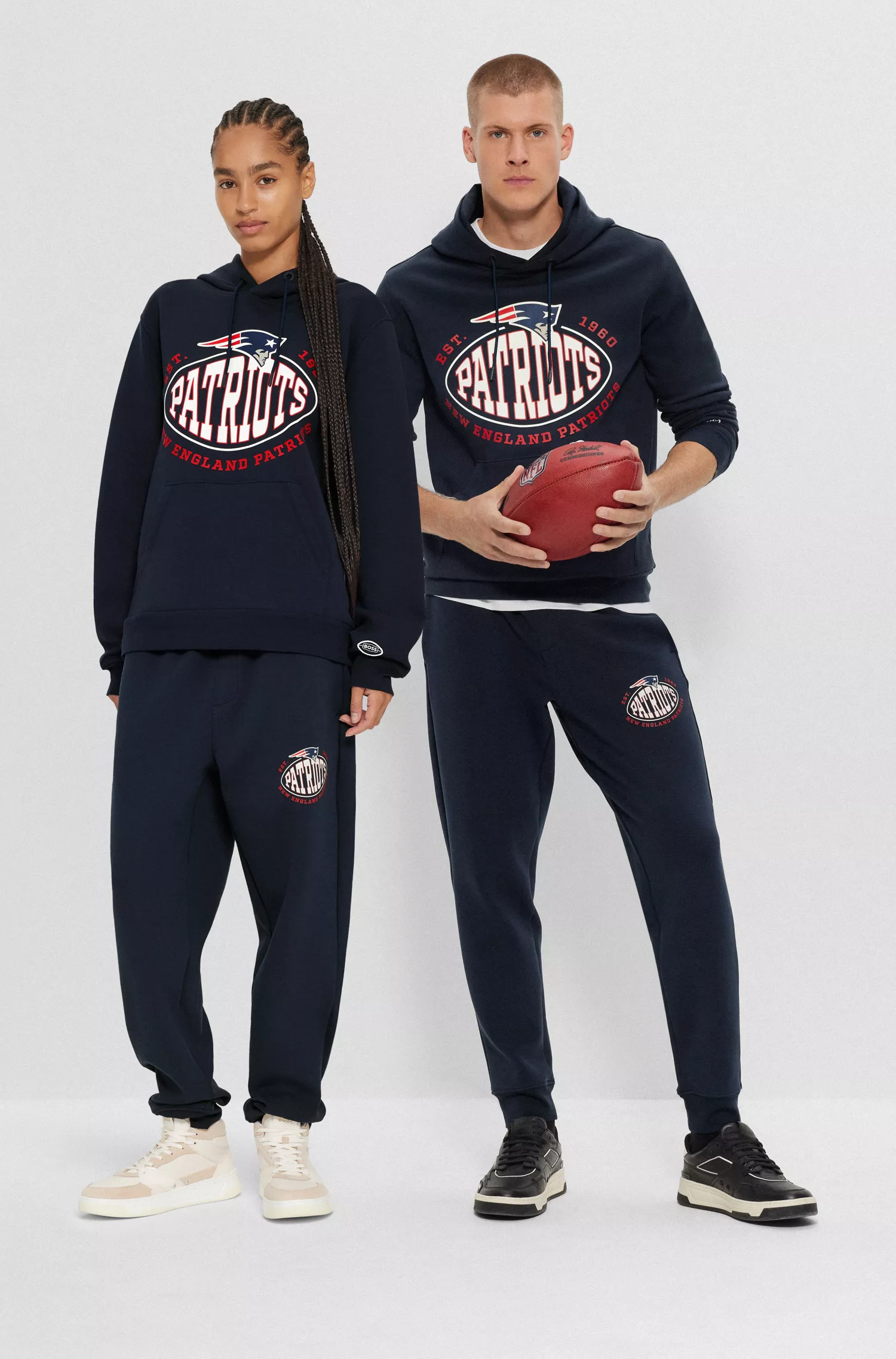 Moletom BOSS Orange-BOSS x NFL em algodão misto com logo da colaboração.