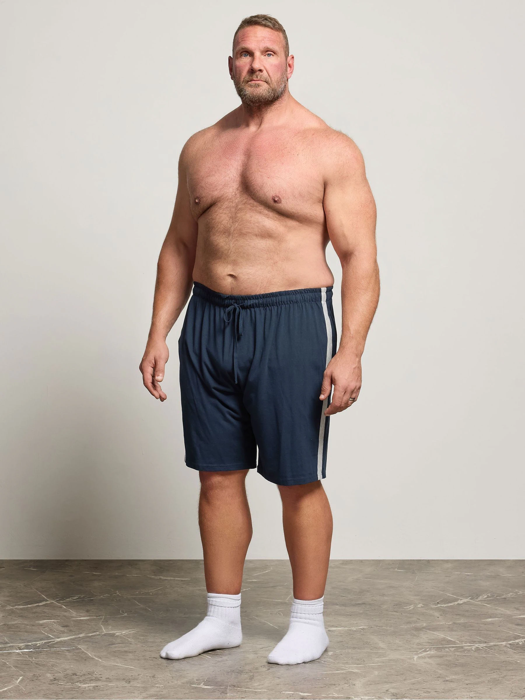 Blauw - BadRhino Big & Tall Jersey Lounge Shorts