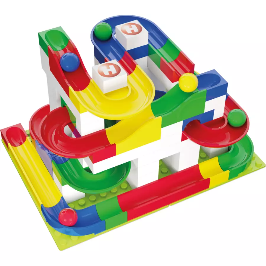 HUBELINO® Kugelbahn Baukasten Basis, 123-teilig