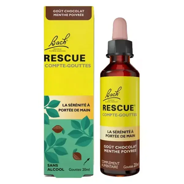 RESCUE Frasco Conta-Gotas Sabor Chocolate com Menta - 20 ml