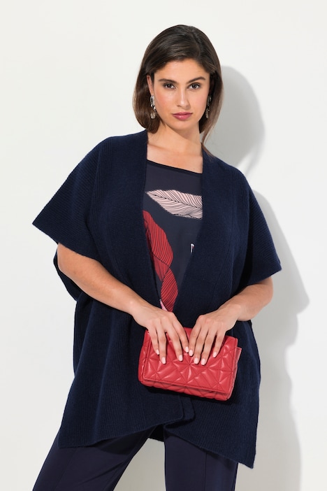 Strickjacke, Oversized, offenes Modell, Halbarm