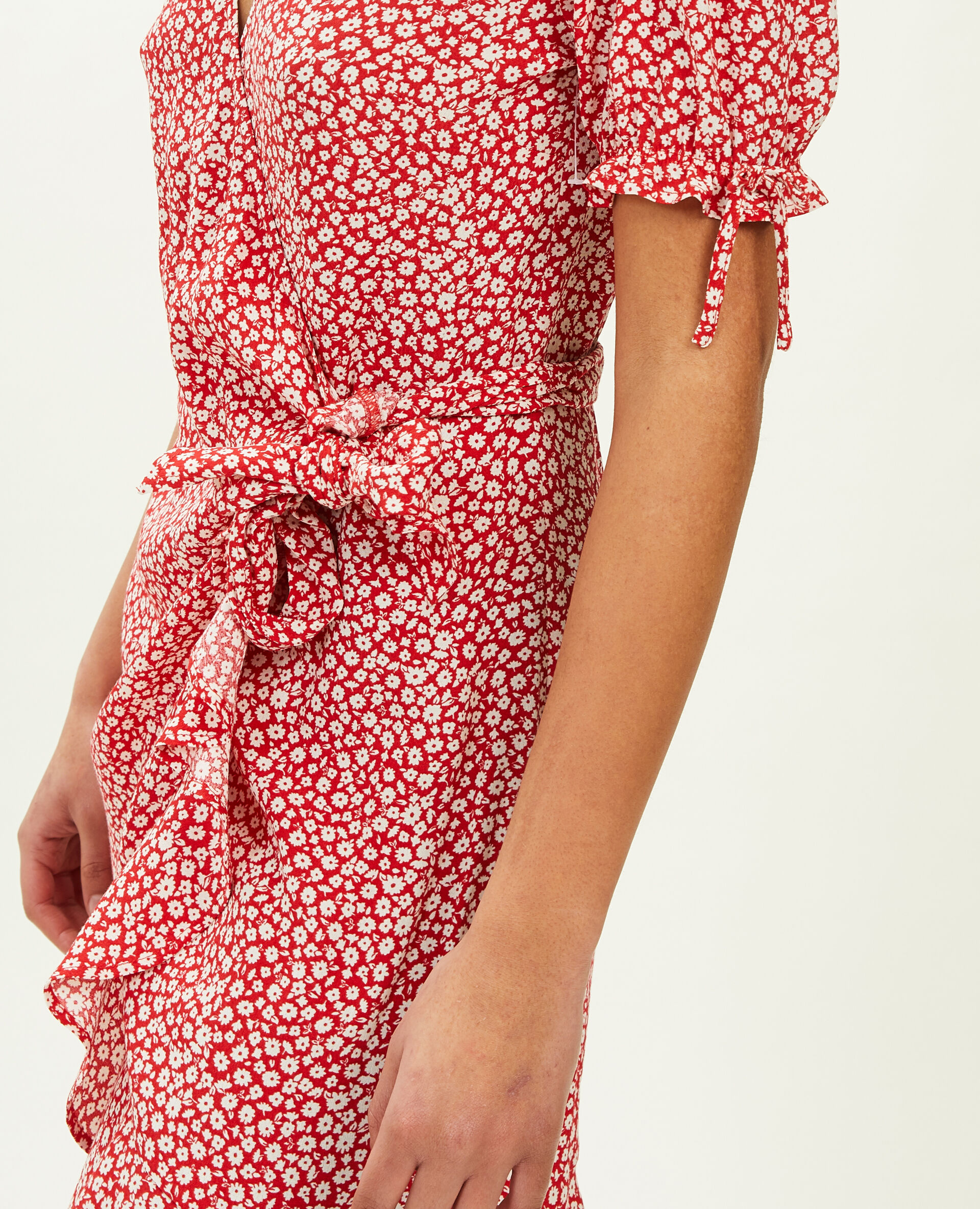 Robe courte cache-cœur - Rouge
