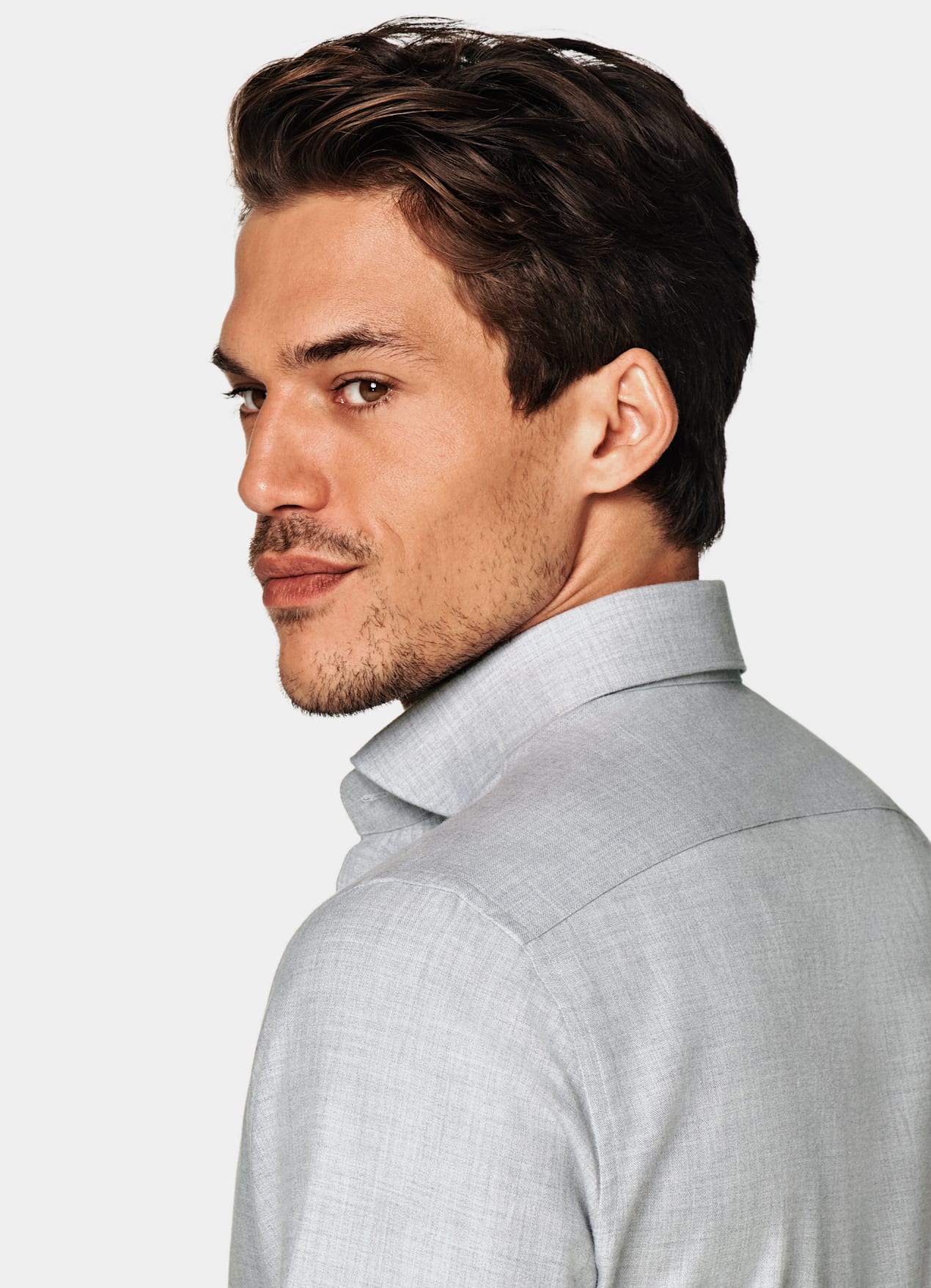 Chemise coupe ajustée gris clair