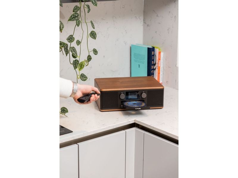 Pure DAB  Radio Classic C-D6 Walnuss/Schwarz DAB  Radio mit CD-Player