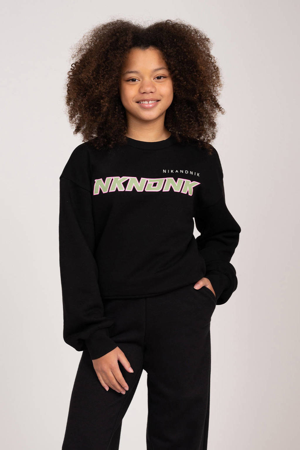 NIK&NIK sweater Racer met printopdruk zwart