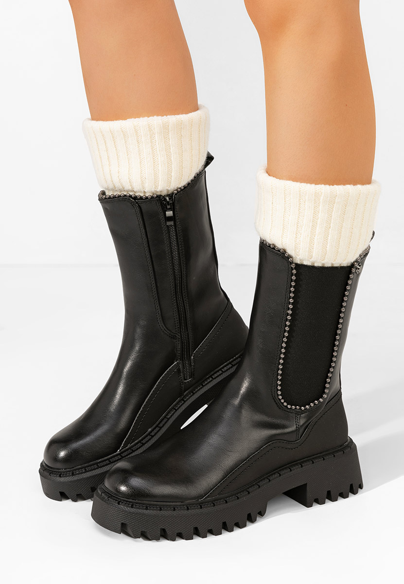 Bottines hautes femme noires Pertosa