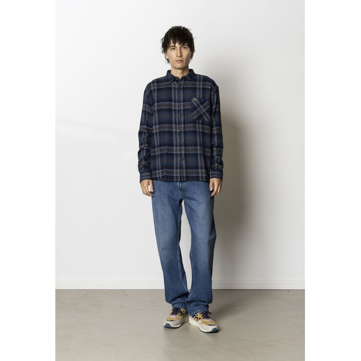 Fat Moose Forest flannel shirt Dark navy check