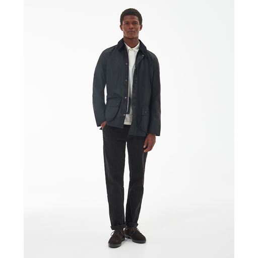 Barbour Ashby Wax Jakke, Black/Classic, L