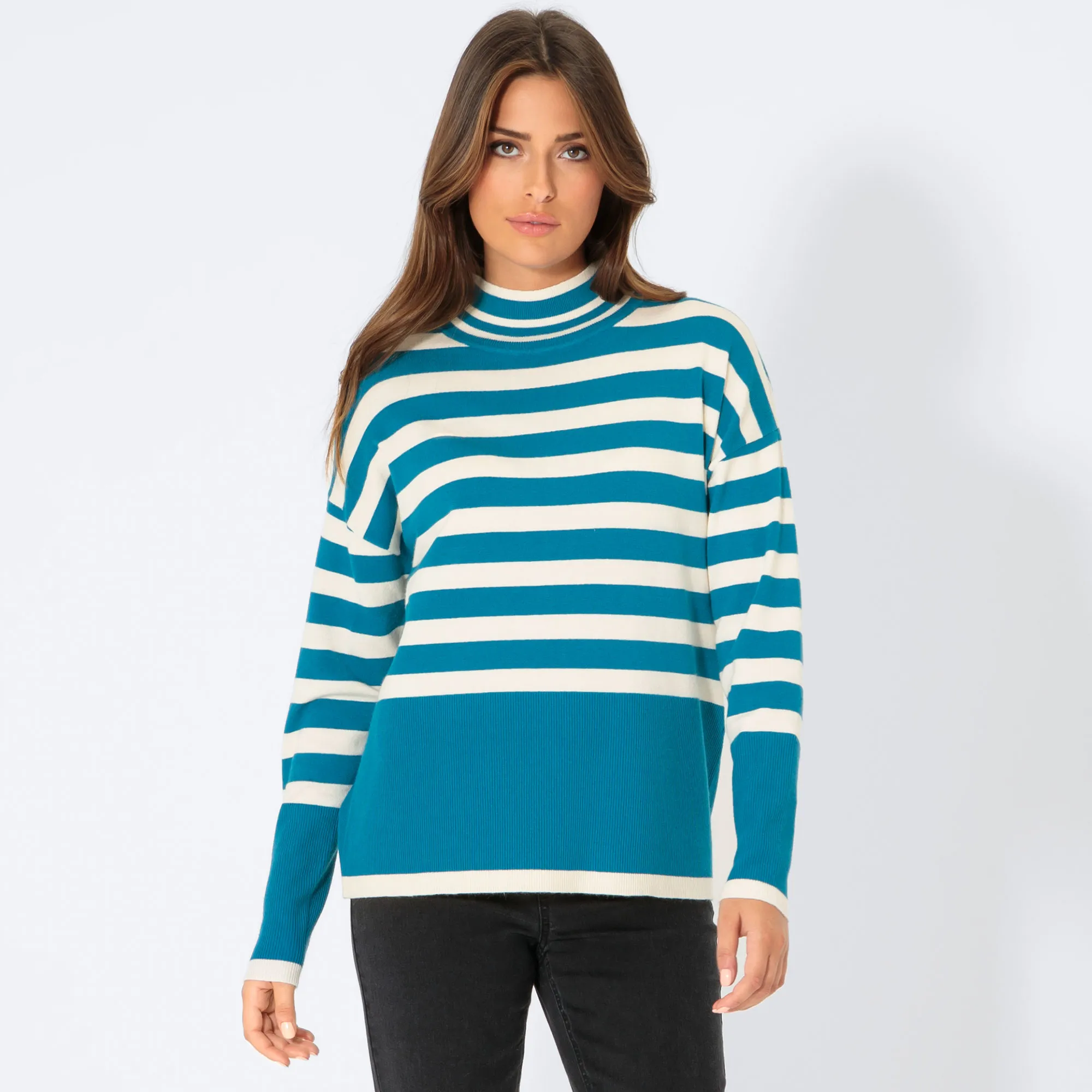 Damen-Pullover mit Streifenmuster