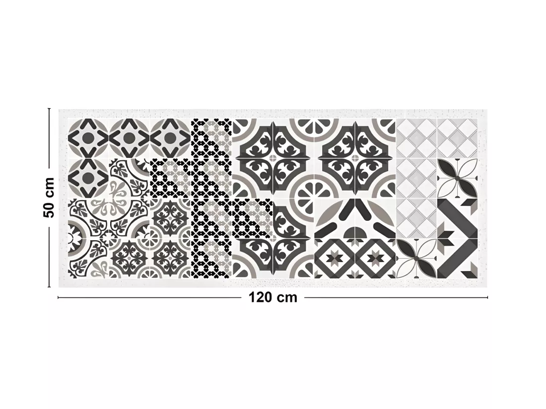 Tapis Vinyle Médium l 50xL120cm - Naples Taupe - Vinyle