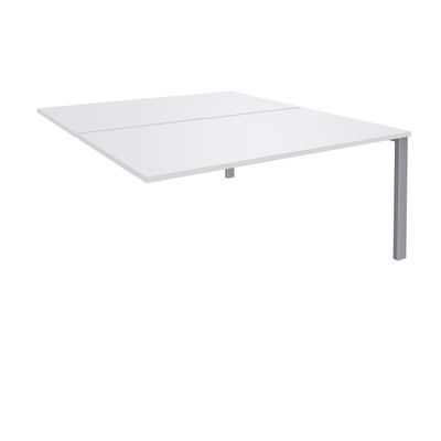 Bureau Bench IRIS - L180 cm - Plan suivant - Pieds aluminium - plateau Blanc perle