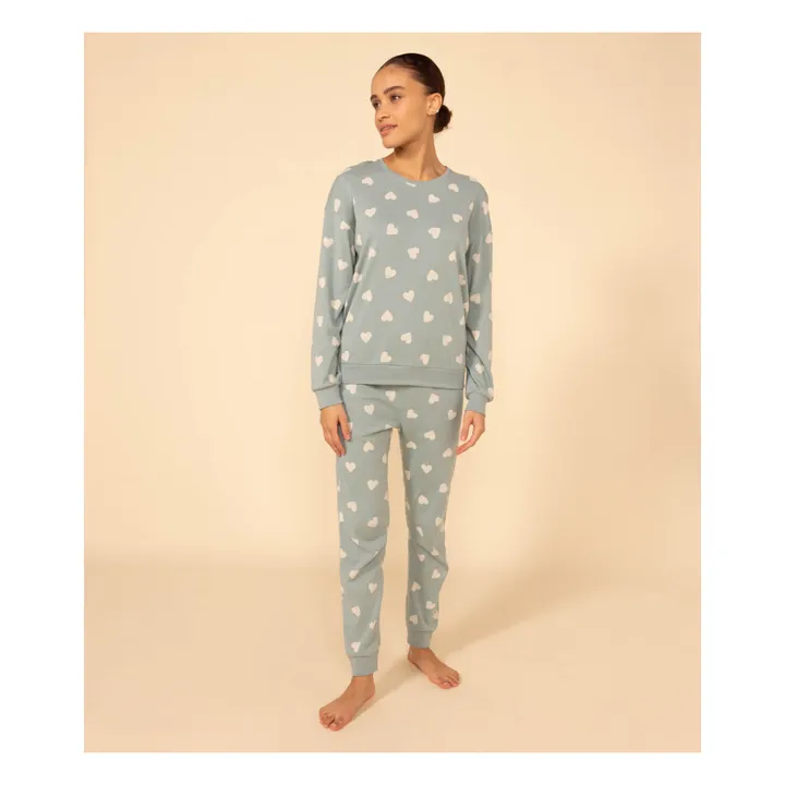 Petit Bateau Ensemble Pyjama Madiane Cœurs - Collection Femme | Sauge
