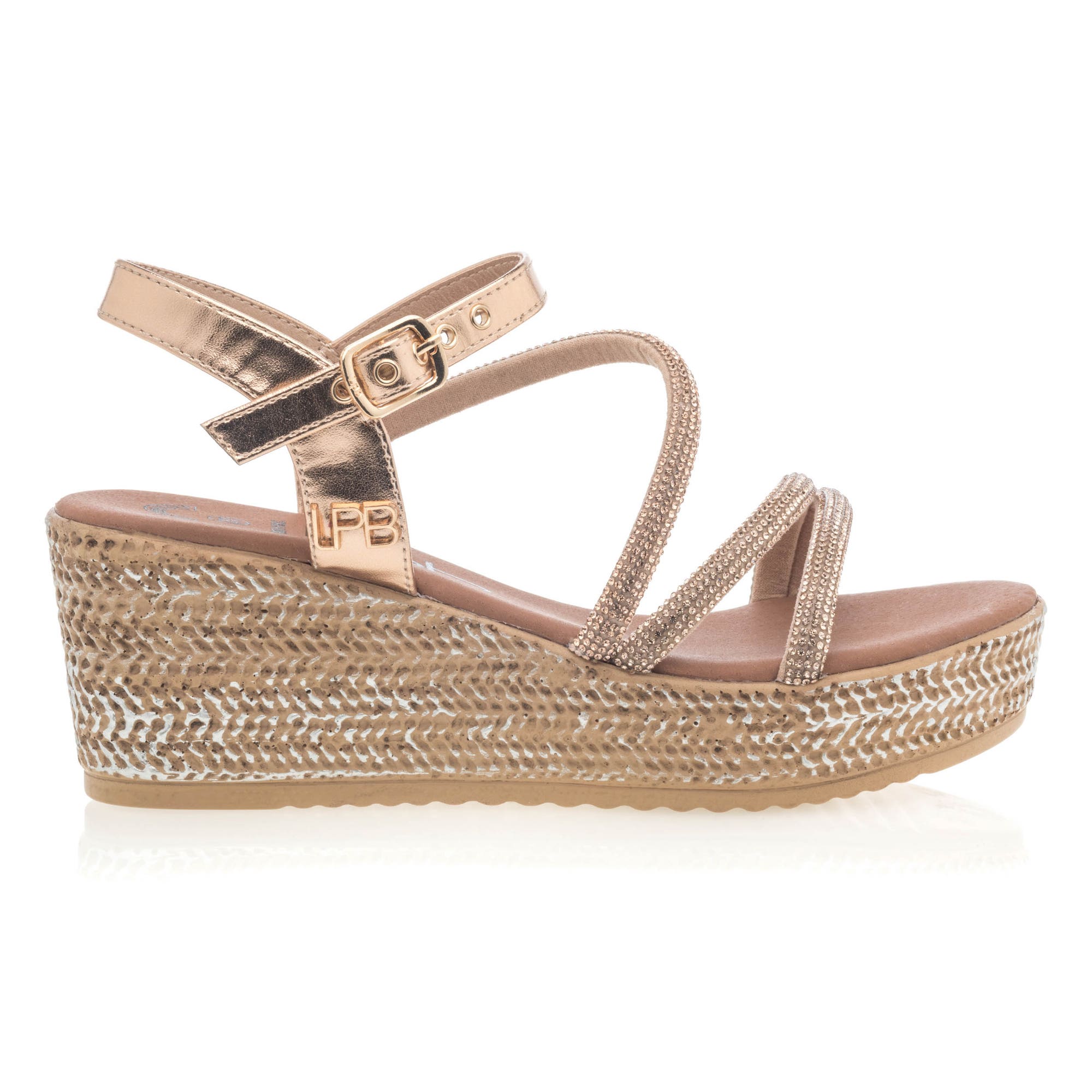 Nu-pieds à talon compensé Femme rose