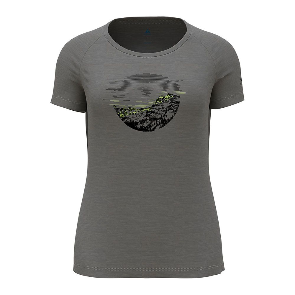 Odlo ASCENT PW 130 SUNRISE - Tee-shirt Femme grey melange - sharp green