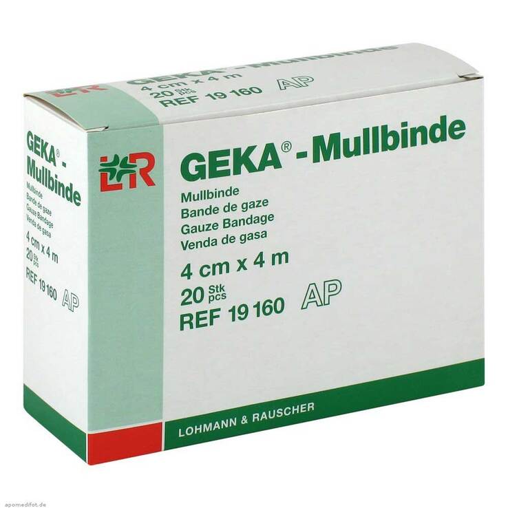 Mullbinden Geka 4cmx4m, 20 St