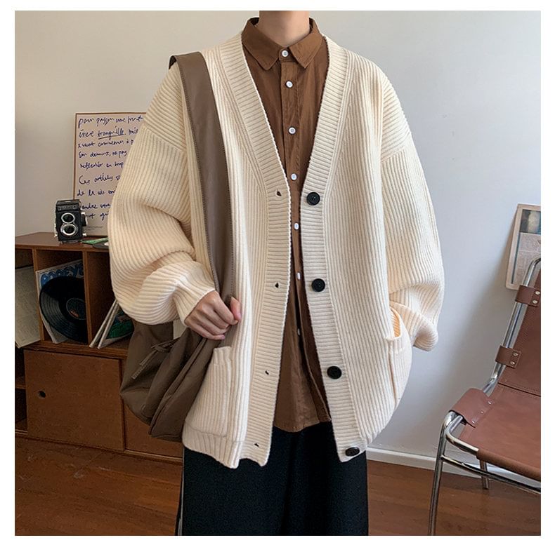 Bay Go Mall - V-hals geribbeld vest met knoopjes