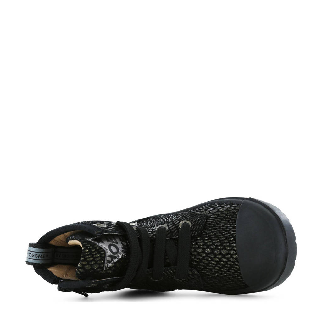 Shoesme leren veterboots zwart/goud