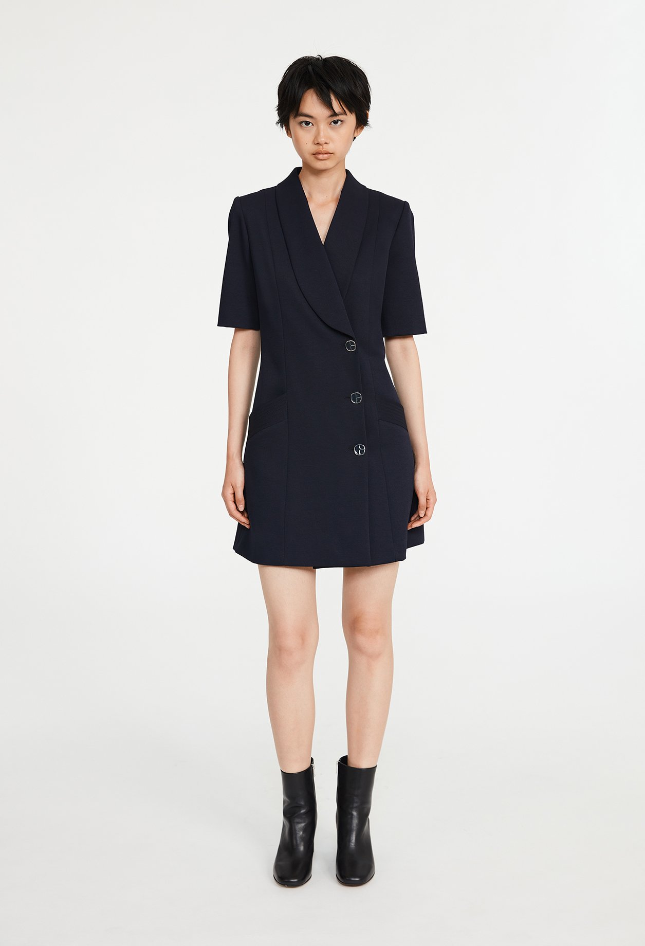 Robe tailleur monogramme marine