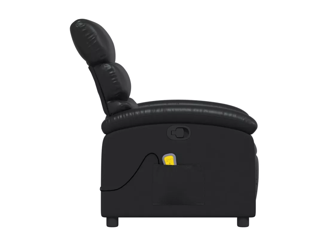 Fauteuil massant inclinable Noir Similicuir