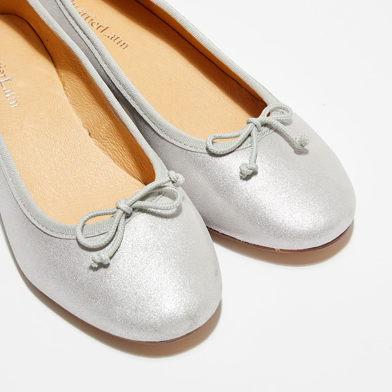 Quartier Latin Ballerines en Cuir Irisées Alma argentées - Talon 4 cm