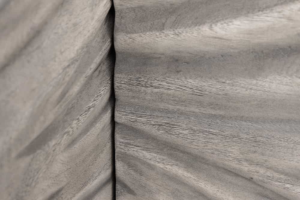 Massivholz Sideboard HURRICANE 175cm grau Akazie 3D-Design