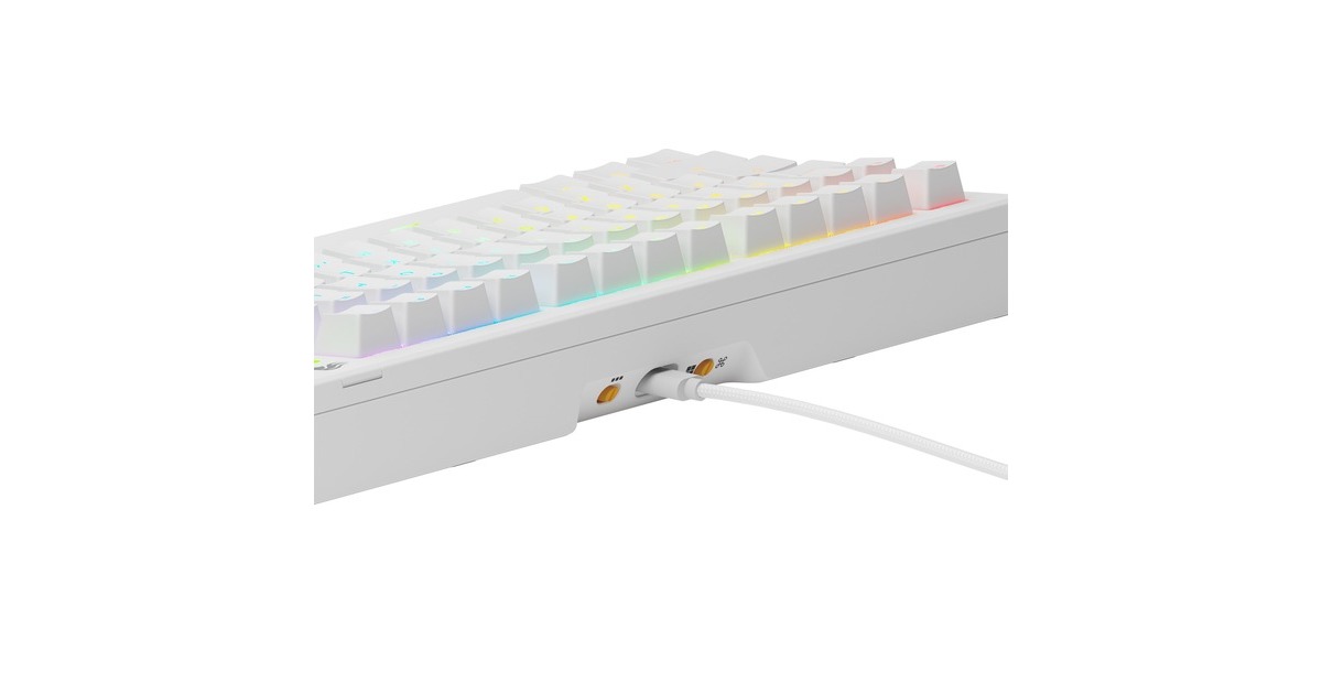 GloriousGMMK 3 75% Prebuilt Wired White, gaming toetsenbord  (Wit, US lay-out, Glorious Fox, 75%, RGB, GPBT-doubleshot keycaps, Knob)