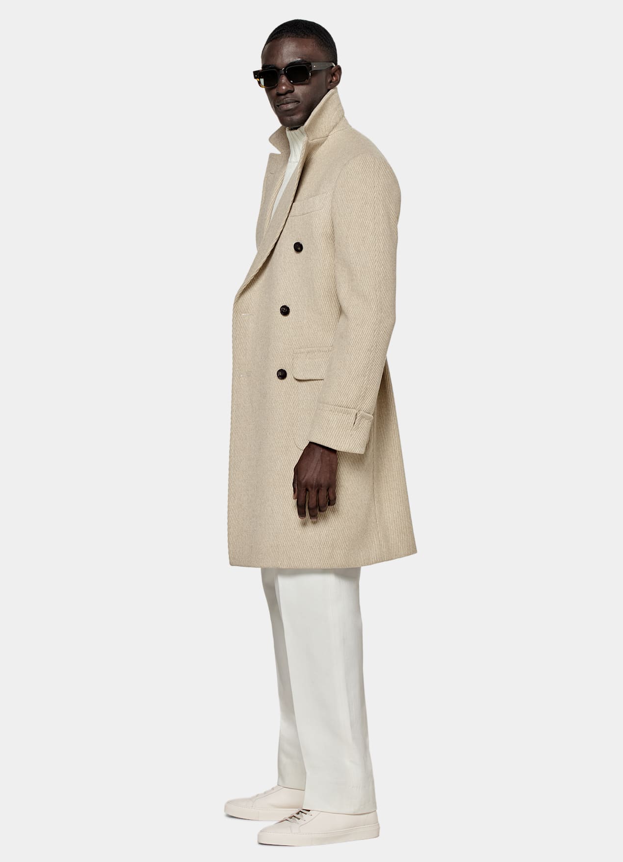 Manteau Polo en twill marron clair