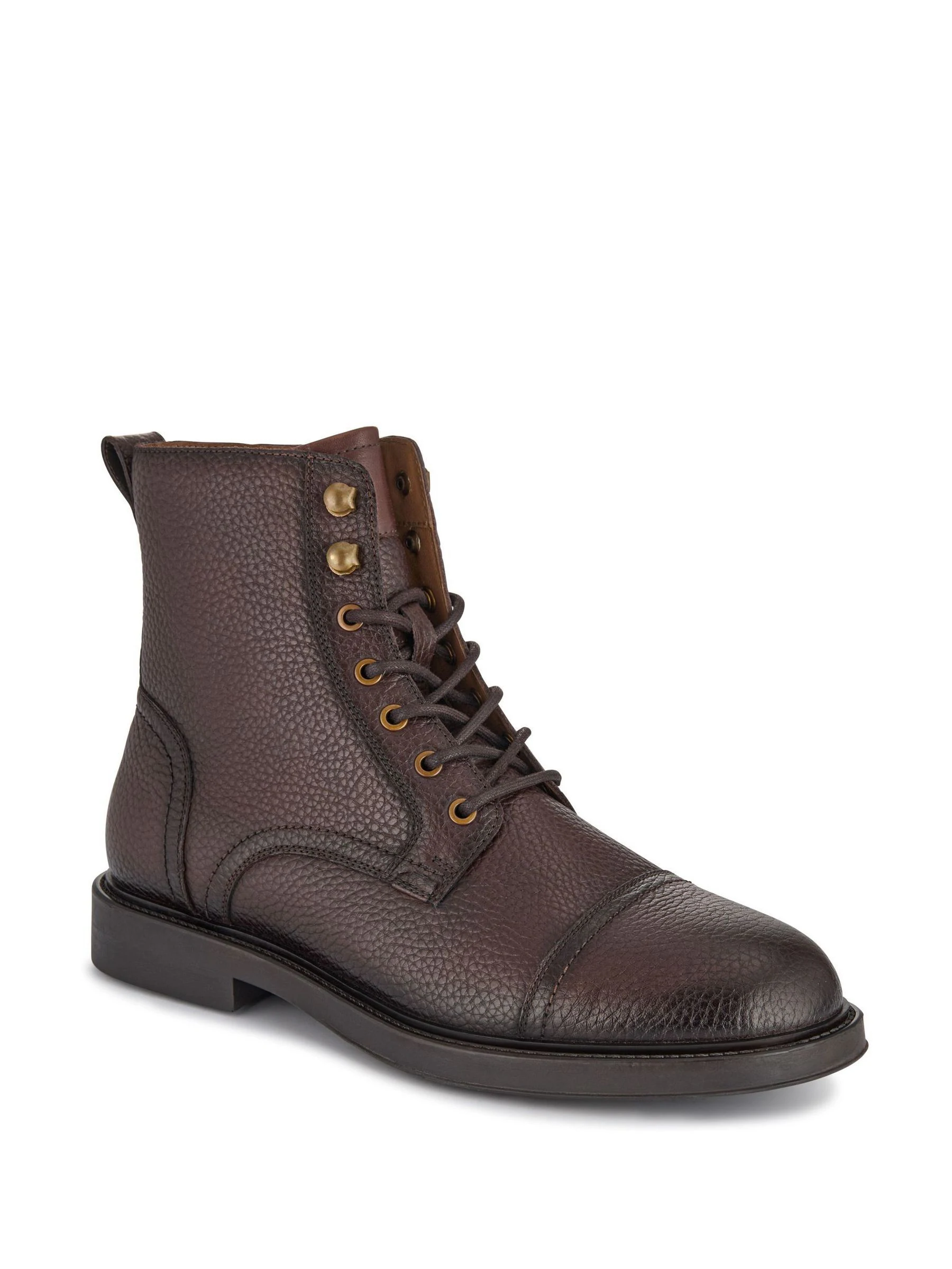 Bruin - Jones Bootmaker Davide leren militaire laarzen met wijde pasvorm