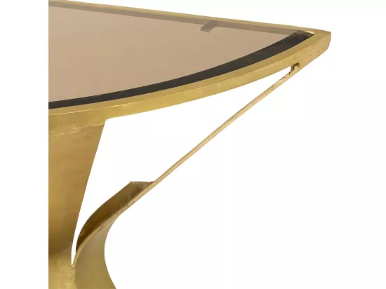Console en métal doré et verre 94x52x78h
