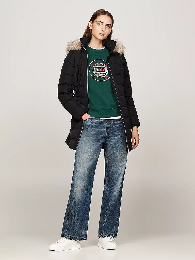 TOMMY HILFIGER Daunensteppmantel schwarz