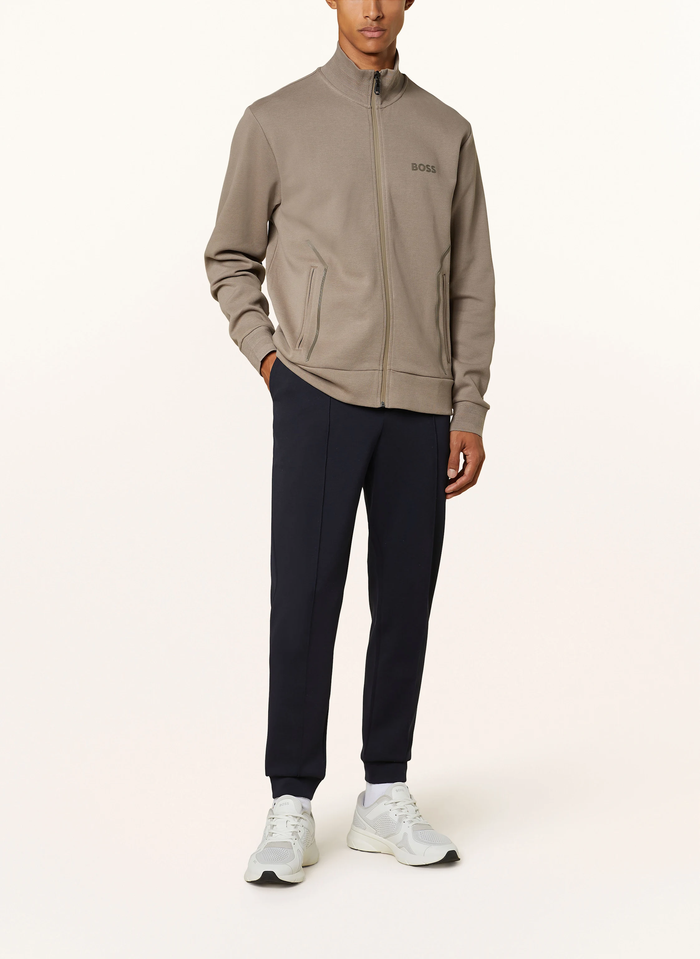 BOSS Sweatjacke SKAZ MIRROR aus Piqué