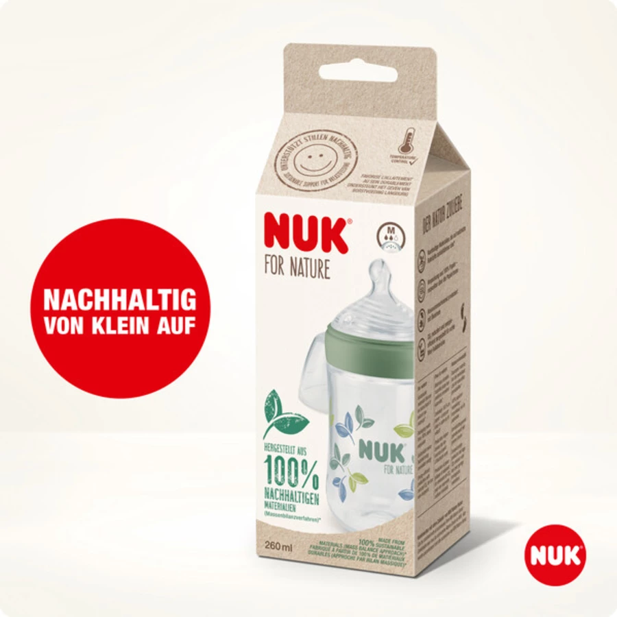 NUK Babyflasche NUK for Nature 260 ml, grün