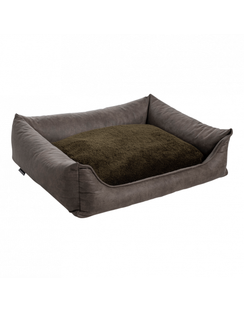 Maxxnobel Orthopedische Sofa Lederlook\/Teddy Olijfgroen - Hondenbank