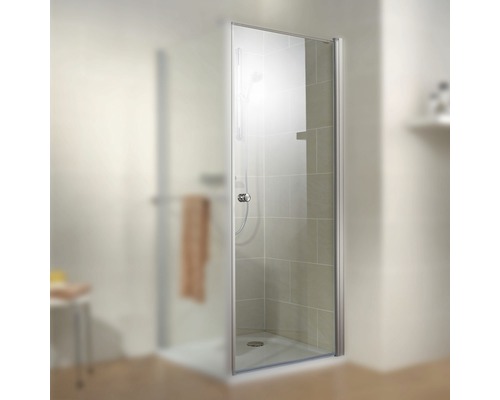 Draaideur voor Schulte Garant zijwand, 80 cm, rechtsdraaiend, helder glas, aluminium profiel