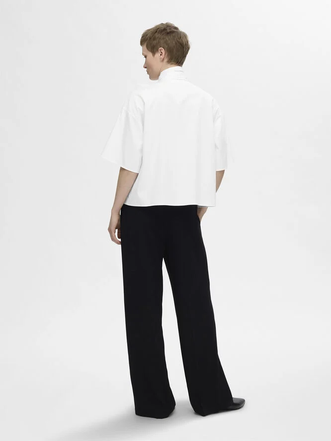 Selected Femme SLFJUNO 3/4 BOW SHIRT B Hvid