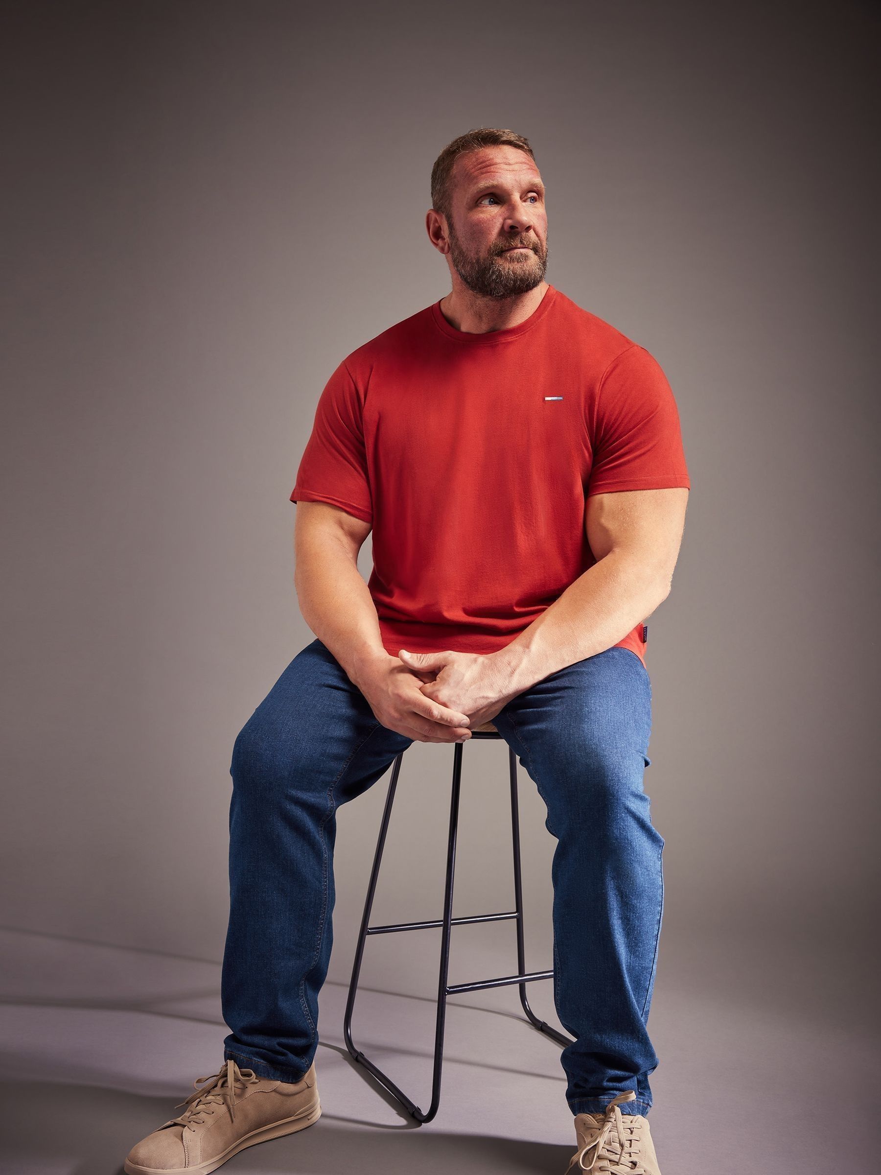 Blauw - BadRhino Big & Tall jeans met stretch op de pijpen