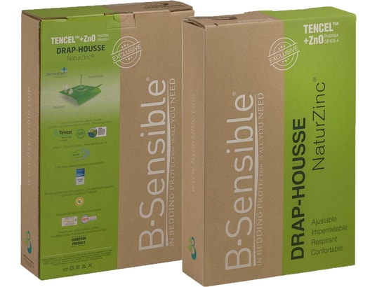 B-SENSIBLE - Protège matelas Bsensible 2en1 180x200cm blanc bonnet 26 à 48cm
